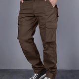 Men's Casual Cargo Pants with Multi-Pocket Design - Loose Fit, Drawstring Waist for Hiking, Fishing