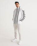 Mens Hooded Windbreaker - Blessed Sleeve Stripe White Water Resistant - MapleARTUS