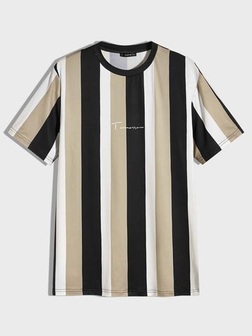 Manfinity Hypemode Men Letter Graphic Striped Tee