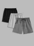 Manfinity Basics Men 3pcs Drawstring Waist Track Shorts