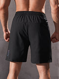 Manfinity Fitness Men Zipper Detail Sports Stretchy Shorts Summer Shorts