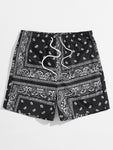 Manfinity RSRT Men Drawstring Waist Paisley Print Shorts