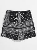 Manfinity RSRT Men Drawstring Waist Paisley Print Shorts