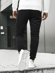 Manfinity Hypemode Loose Fit Men's Sweatpants With Slant Pockets And Drawstring Waist Long Sweat Pant Plain Black Basic - MapleCo