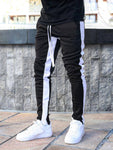 Men Contrast Panel Drawstring Sweatpants - MapleCo