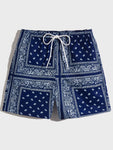 Manfinity RSRT Men Drawstring Waist Paisley Print Shorts