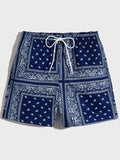 Manfinity RSRT Men Drawstring Waist Paisley Print Shorts