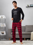 Men Buffalo Plaid Slant Pockets PJ Pants, Pajama Pants