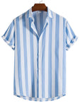 Manfinity Homme Men Vertical Striped Button Up Shirt - MapleCo