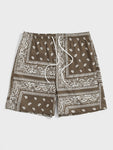 Manfinity RSRT Men Drawstring Waist Paisley Print Shorts