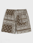 Manfinity RSRT Men Drawstring Waist Paisley Print Shorts