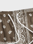 Manfinity RSRT Men Drawstring Waist Paisley Print Shorts