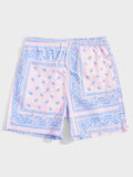 Manfinity RSRT Men Drawstring Waist Paisley Print Shorts