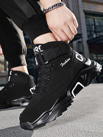 Men Fashion Letter Graphic High Top Sneakers School Shoes