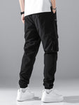 Manfinity Men's Loose-Fit Cargo Pants With Flap Pockets, Side Drawstrings - MapleCo