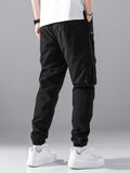 Manfinity Men's Loose-Fit Cargo Pants With Flap Pockets, Side Drawstrings - MapleCo