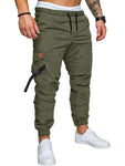 Manfinity Homme Men Flap Pocket Buckle Detail Drawstring Waist Cargo Pants - MapleCo