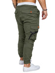 Manfinity Homme Men Flap Pocket Buckle Detail Drawstring Waist Cargo Pants - MapleCo