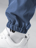 Manfinity Hypemode Men Flap Pocket Side Drawstring Waist Pants Long Cargo Plain Royal Blue Going Out