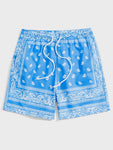 Manfinity RSRT Men Drawstring Waist Paisley Print Shorts