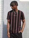 Manfinity Homme Men Letter Graphic Striped Tee