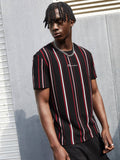 Manfinity Homme Men Letter Graphic Striped Tee