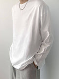 DAZY Men Cotton Solid Drop Shoulder White Long Sleeve Shirt