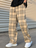 Manfinity Hypemode Loose Men's Plaid Print Drawstring Waist Pants