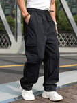 Manfinity Hypemode Men Flap Pocket Side Drawstring Waist Cargo Baggy Pants