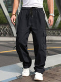 Manfinity Hypemode Men Flap Pocket Side Drawstring Waist Cargo Baggy Pants