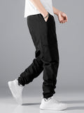 Manfinity Hypemode Men Flap Pocket Side Drawstring Waist Pants - MapleCo