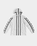 Mens Hooded Windbreaker - Blessed Sleeve Stripe White Water Resistant - MapleARTUS