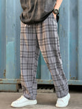 Manfinity Hypemode Loose Men's Plaid Print Drawstring Waist Pants