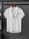 Manfinity Hypemode Men Letter Patched Detail Shirt Without Tee - MapleCo