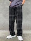 Manfinity Hypemode Loose Men's Plaid Pattern Drawstring Waist Pants - MapleCo