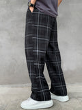 Manfinity Hypemode Loose Men's Plaid Pattern Drawstring Waist Pants - MapleCo