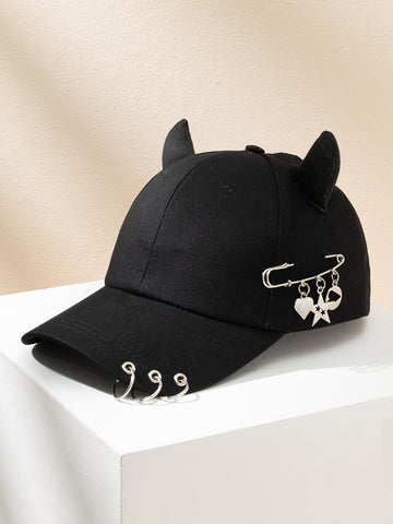 Fashionable Baseball Cap With Horns Street Halloween