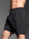 Manfinity Fitness Men Letter Graphic Drawstring Waist Sports Stretchy Shorts Gym Shorts