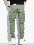 Manfinity Hypemode Men Letter Patched Flap Pocket Cargo Pants - MapleCo