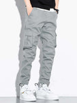 Manfinity Hypemode Men Letter Patched Flap Pocket Cargo Pants - MapleCo