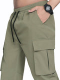 Manfinity Hypemode Men Patched Detail Flap Pocket Drawstring Waist Cargo Pants