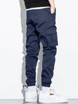 Manfinity Hypemode Men Letter Patched Flap Pocket Cargo Pants - MapleCo