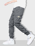 Manfinity Hypemode Men Letter Patched Flap Pocket Cargo Pants - MapleCo