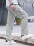 Manfinity Hypemode Men Flap Pocket Drawstring Waist Pants - MapleCo