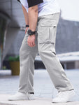 Manfinity Hypemode Men Flap Pocket Drawstring Waist Pants - MapleCo