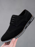 Men Wingtip Lace-up Front Dress Shoes, Round Toe Sporty Shoes For Daily - MapleCo