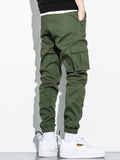 Manfinity Hypemode Men Letter Patched Flap Pocket Cargo Pants - MapleCo