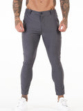 Men Solid Slant Pocket Skinny Pants