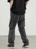 Manfinity EMRG Men Drawstring Waist Flap Pocket Cargo Pants - MapleCo