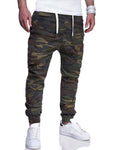 Manfinity LEGND Loose Men's Camouflage Print Drawstring Waist Pants Long Camo Cargo Colorful Army Green Going Out - MapleCo